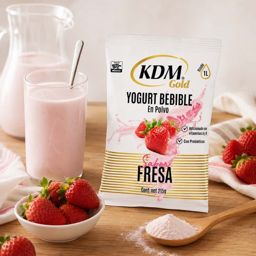 Yogurt bebible en polvo sabor fresa KDM Gold (215 g / 7.58 oz) - Miniatura 4