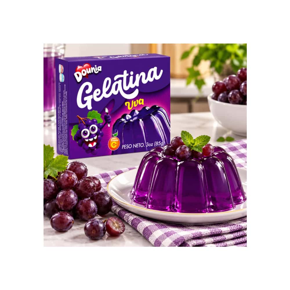 Gelatina con sabor a uva Dounia (4 x 85 g / 3 oz) - Miniatura 2