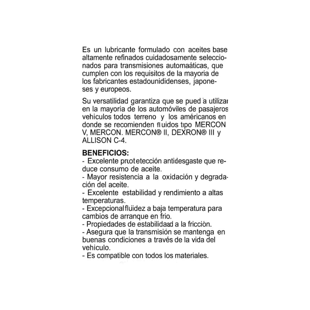 Aceite transmisión automática ATF MERCON-V Super Lube (900 ml) - Miniatura 7