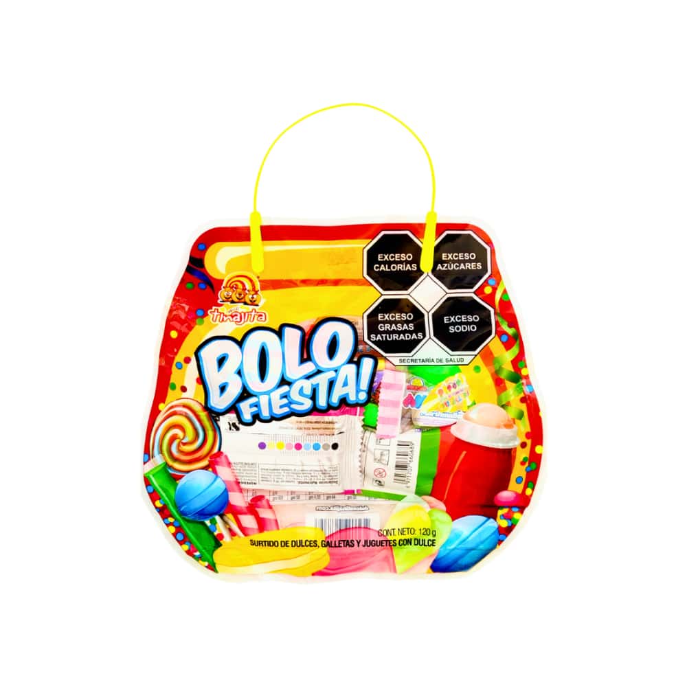 Surtido de dulces, galletas y juguetes con dulce Bolo Fiesta Dulces Tinajita (120 g / 4.2 oz) - Miniatura 1