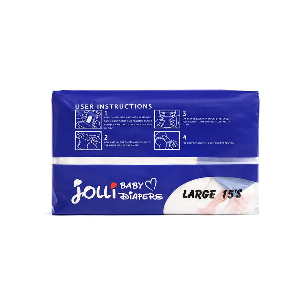 Pañales desechables para bebé talla L Jolli (15 U) - Miniatura 4