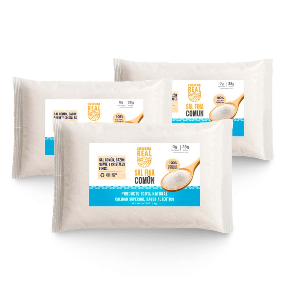 Sal fina común Cosecha Real (3 x 1 kg / 2.2 lb) - Miniatura 1