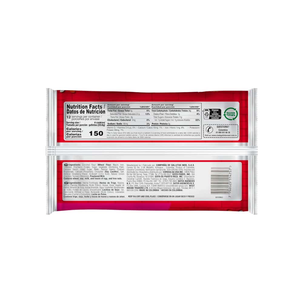 Galletas dulces rellenas con crema sabor a fresa Festival (403 g / 14.2 oz) - Miniatura 2