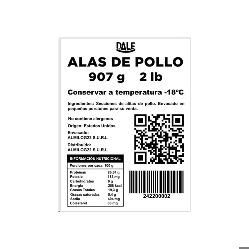 Alas de pollo Dale (907 g / 2 lb) - Miniatura 3
