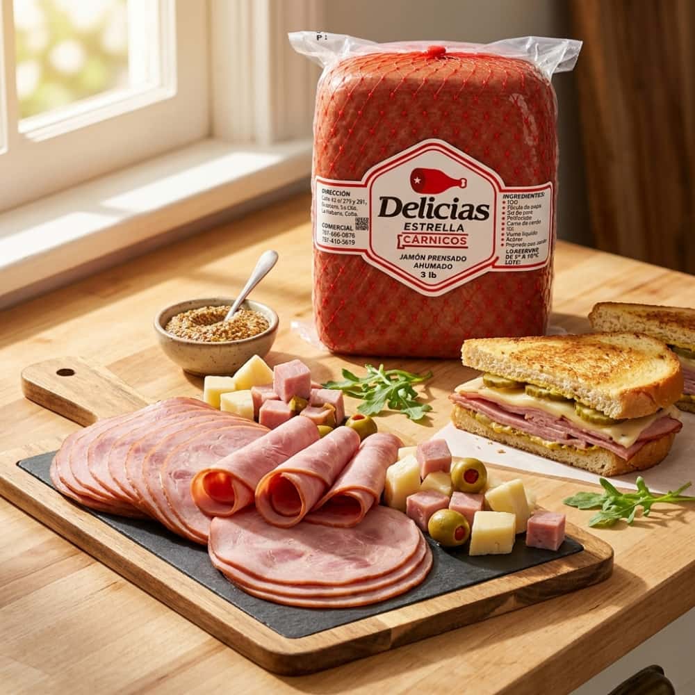 Jamón prensado ahumado malla roja Delicias Estrella (1.13 kg / 2.5 lb) - Miniatura 4