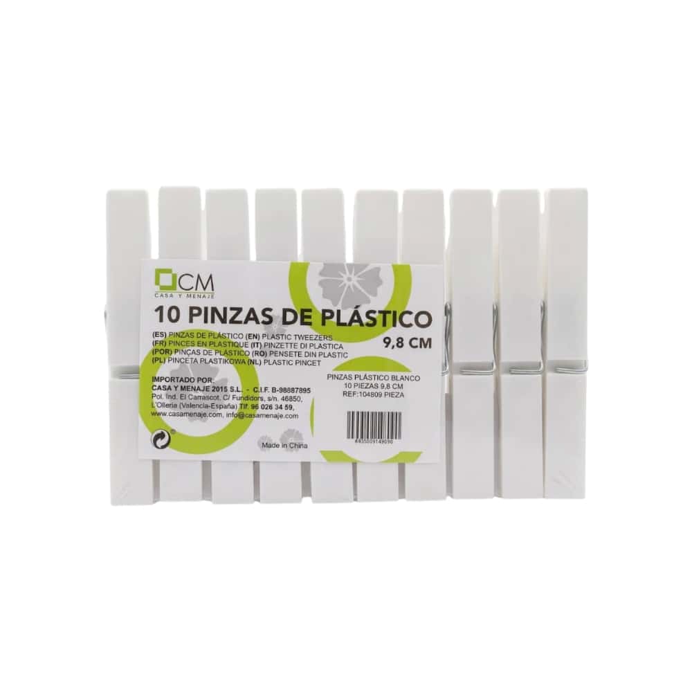 Pinzas de plástico blanco Casa y Menaje (10 U) - Miniatura 3