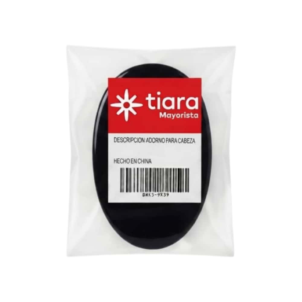Pinza -pellizco- para el cabello ovalada color negro Tiara - Miniatura 2