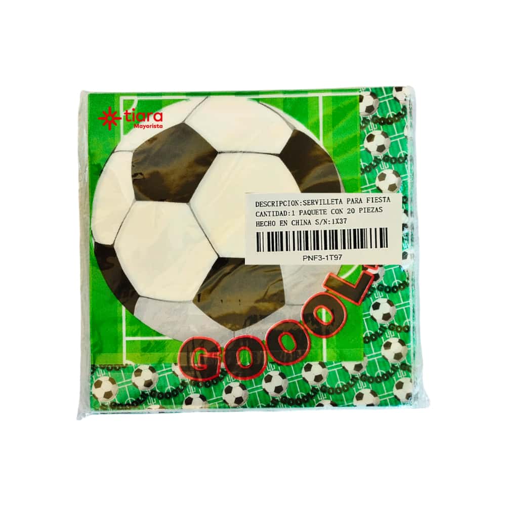 Servilleta para fiesta fútbol Tiara (20 U) - Miniatura 2