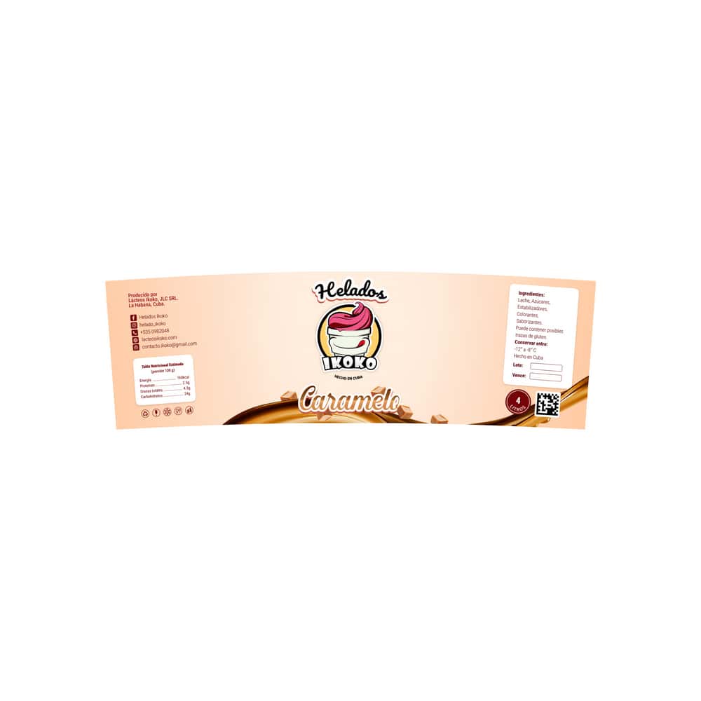 Helado sabor caramelo IKOKO (4 L) - Miniatura 2