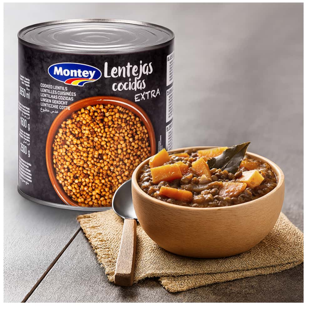 Lentejas cocidas Montey (2.5 Kg / 5.5 lb) - Miniatura 5