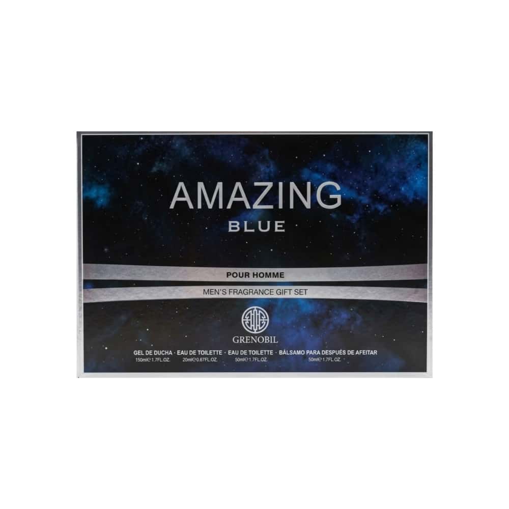 Set de regalo gel de ducha, agua de tocador y bálsamo para después de afeitar Amazing Blue Grenobil - Miniatura 2