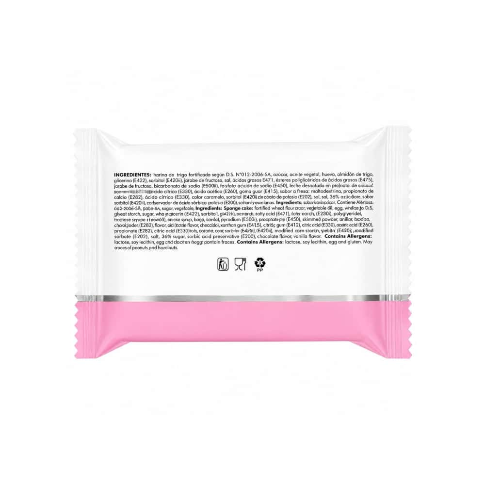 Pastel de waffle relleno con salsa sabor a fresa y cobertura sabor a chocolate Invite (45 g / 1.58 oz) - Miniatura 3