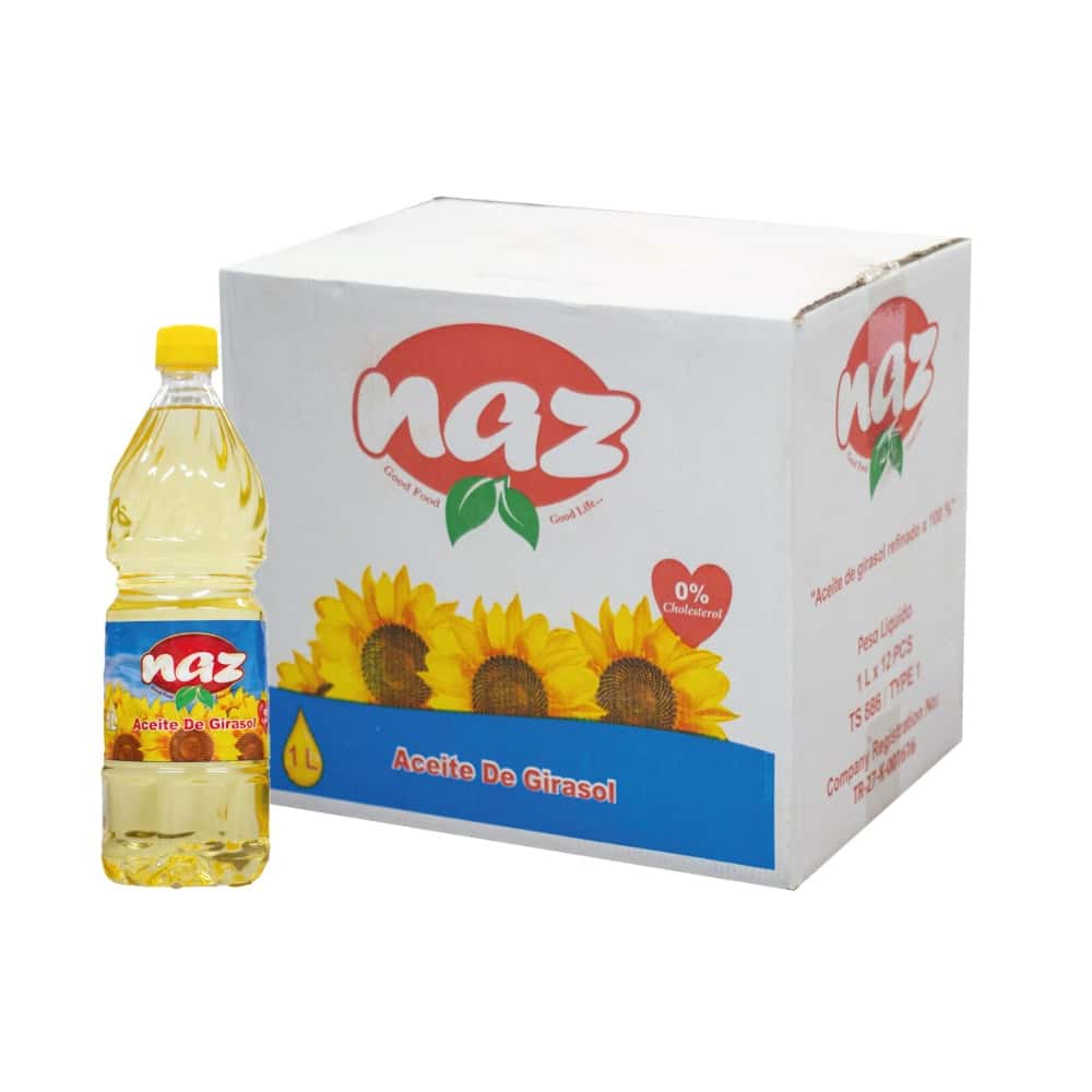 Caja de aceite de girasol Naz (12 x 1 L) - Miniatura 1