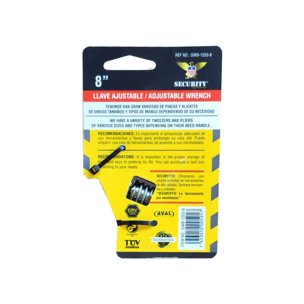 Llave de ajuste de 8" Security - Miniatura 4
