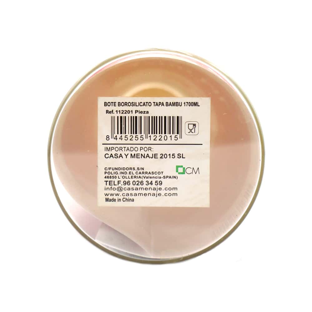 Envase - recipiente - de borosilicato redondo con tapa de bambú de 1700 ml Alessandro - Miniatura 3