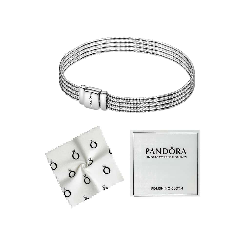 Pulsera de plata S925 estilo Pandora Reflexions multi cadenas de serpiente (17 cm) - Miniatura 2