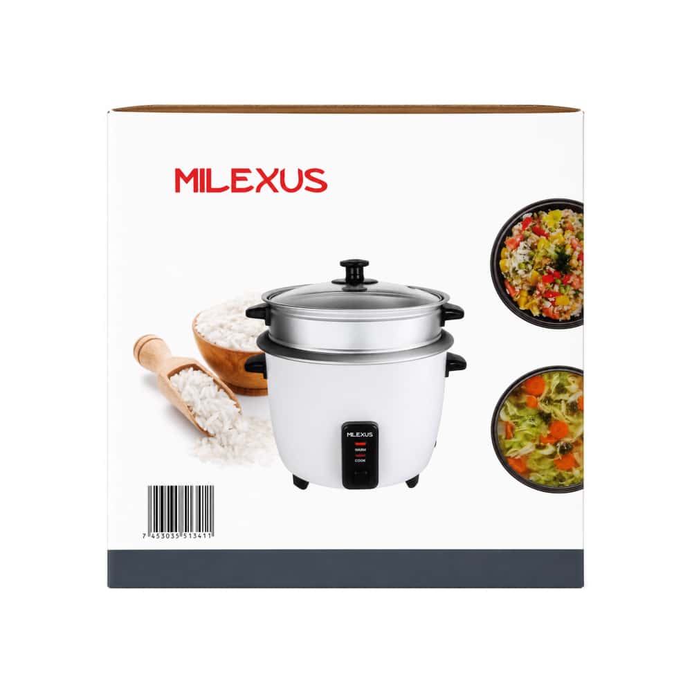 Olla arrocera eléctrica 2.2 L blanca Milexus ML-OA-2.2 L - Miniatura 4