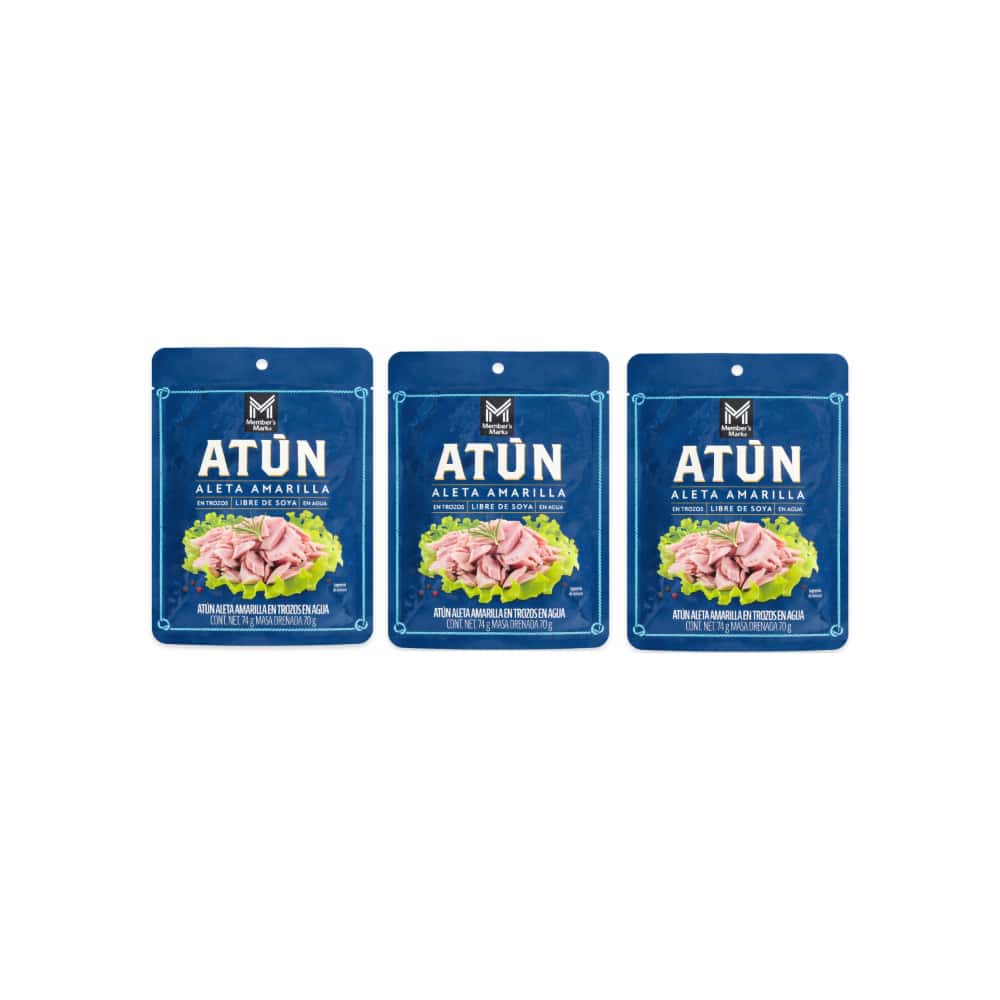 Atún aleta amarilla en trozos en agua Member's Mark (3 x 74 g / 2.61 oz) - Miniatura 1
