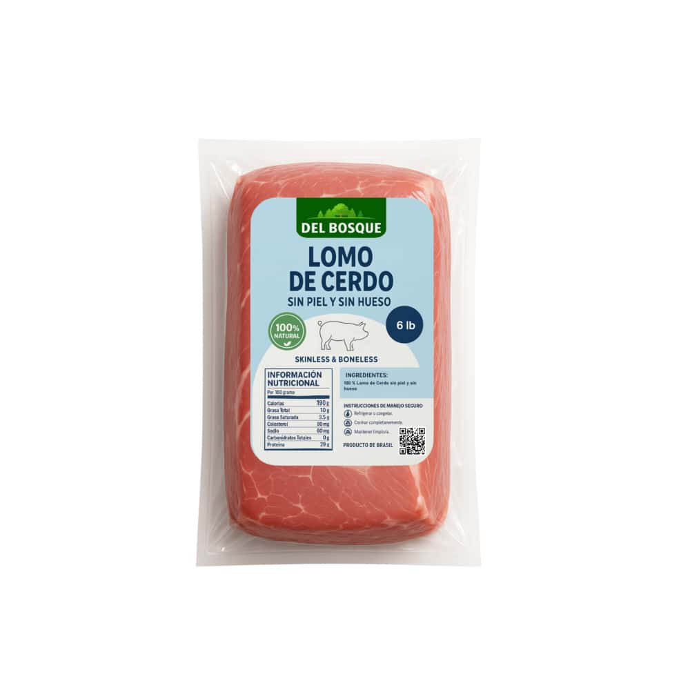 Lomo de cerdo sin piel y sin hueso Del Bosque (2.73 kg / 6 lb) - Miniatura 1