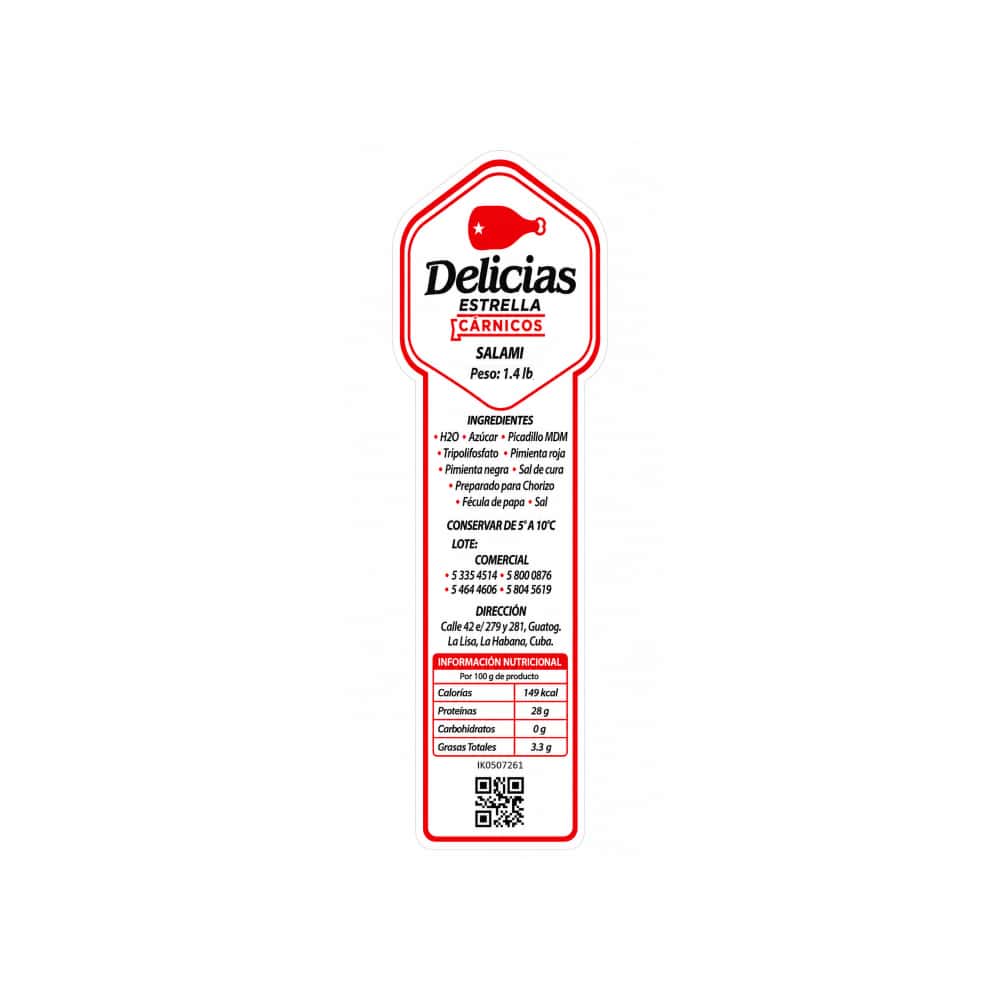 Salami Delicias Estrella (636 g / 1.4 lb) - Miniatura 2