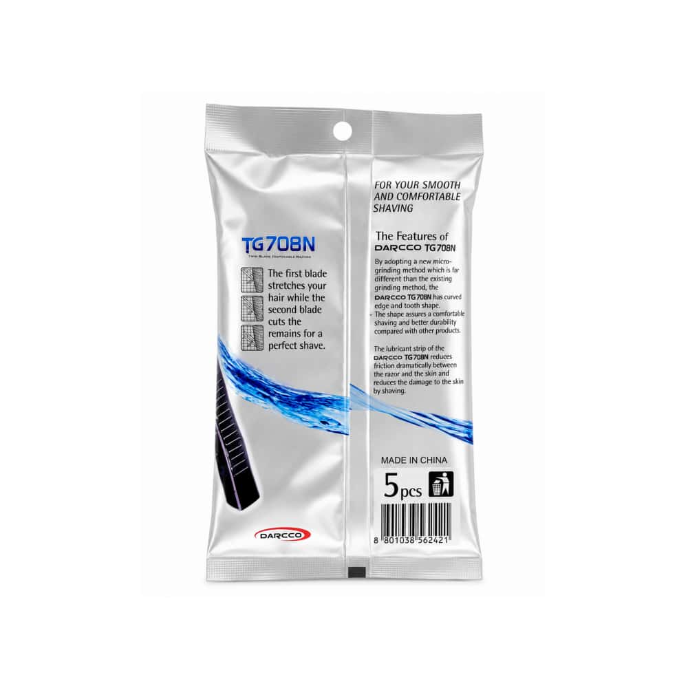 Paquete de maquinillas de afeitar desechables Darcco TG708N (5 U) - Miniatura 2