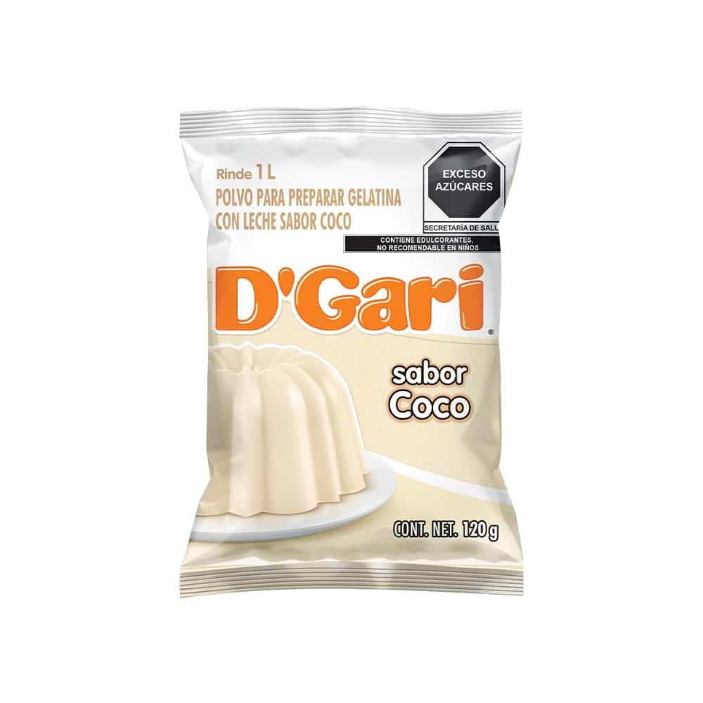 Polvo para preparar gelatina con leche sabor coco D'Gari (120 g / 4.23 oz) - Miniatura 3