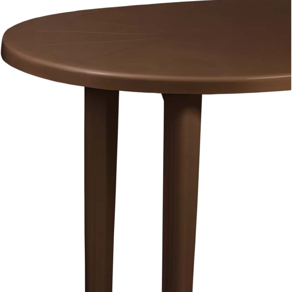 Mesa de resina oval color marrón 137 cm x 85 cm x 72 cm 7house - Miniatura 2