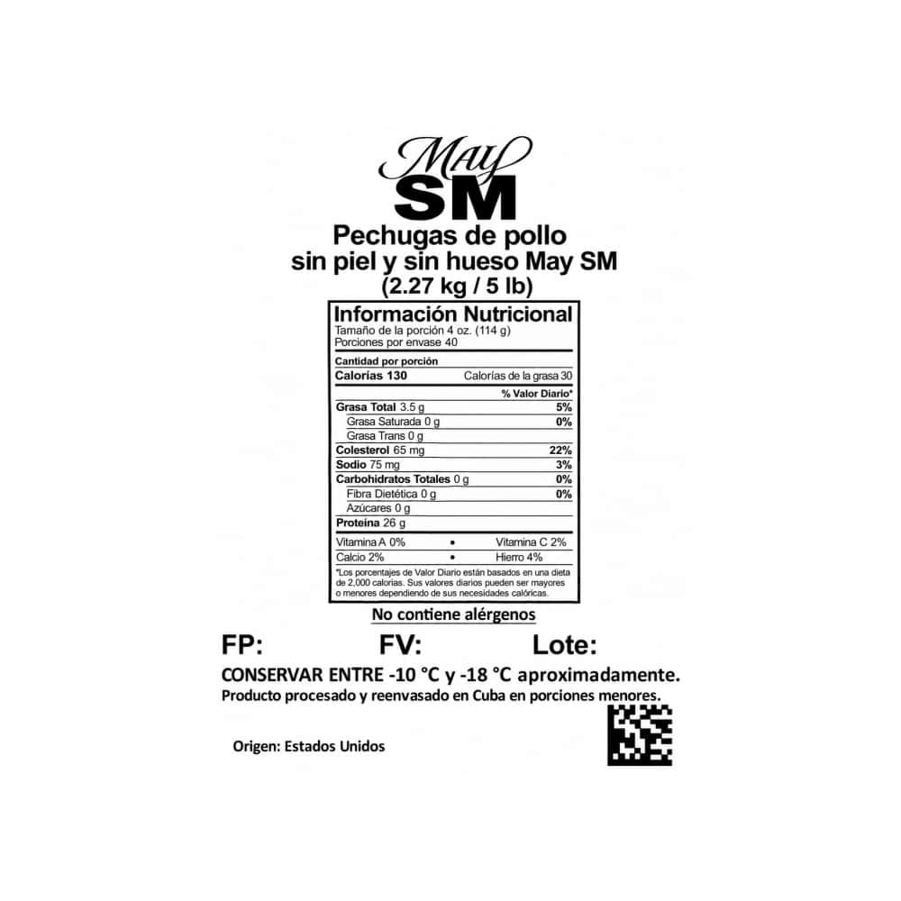 Pechugas de pollo sin piel y sin hueso May SM (2.26 kg / 5 lb) - Miniatura 2