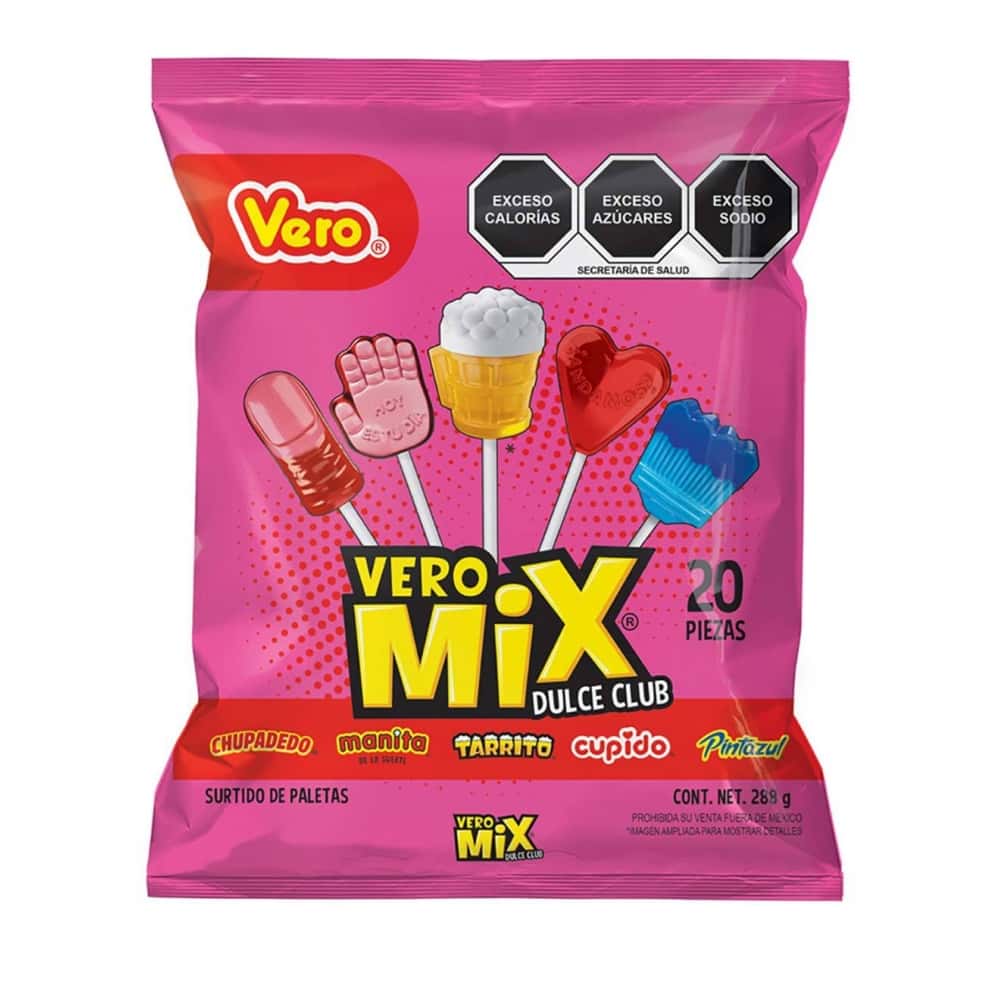 Surtido de paletas de caramelo macizo acidulado Vero Mix (288 g / 10.1 oz) - Miniatura 1