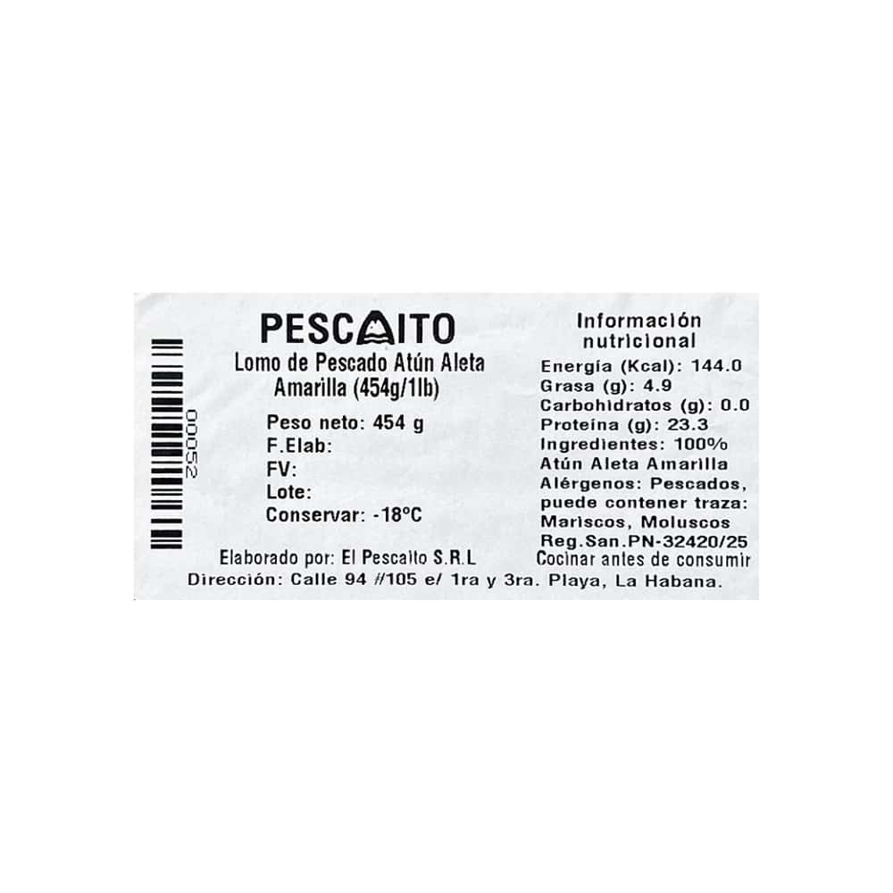Lomo de pescado atún aleta amarilla Pescaito (454 g / 1 lb) - Miniatura 4
