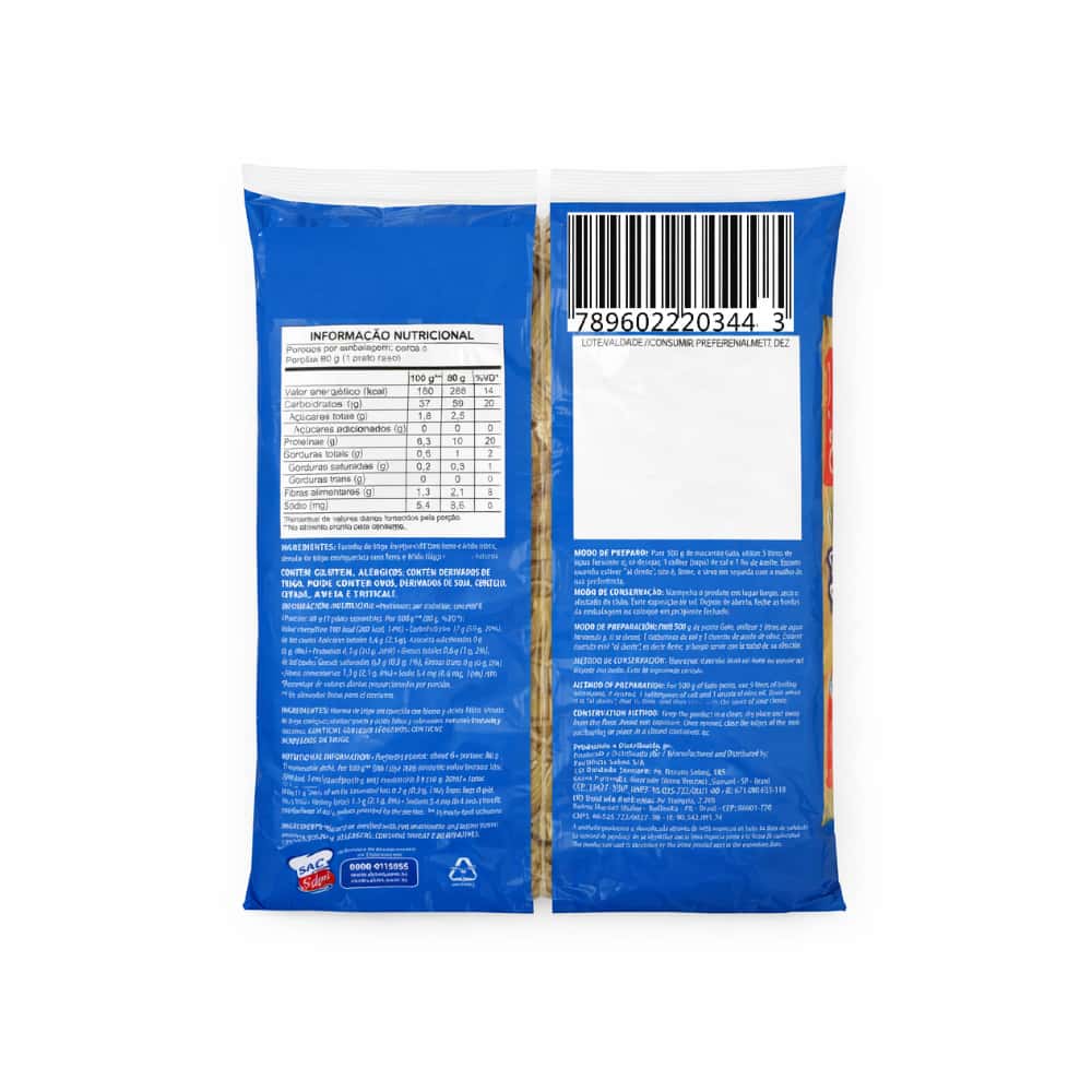 Pasta tipo macarrones Galo Selmi (500 g / 1.10 lb) - Miniatura 2
