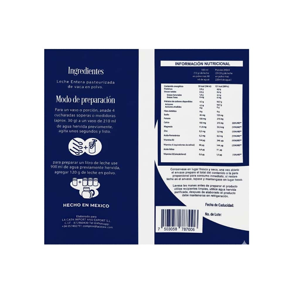 Leche en polvo entera La Cata ( 2 x 1 kg / 2.20 lb) - Miniatura 2