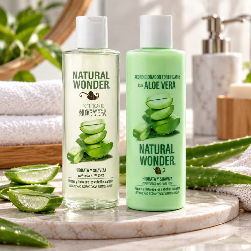 Juego de champú y acondicionador fortificante con aloe vera Natural Wonder (2 x 400 ml) - Miniatura 4