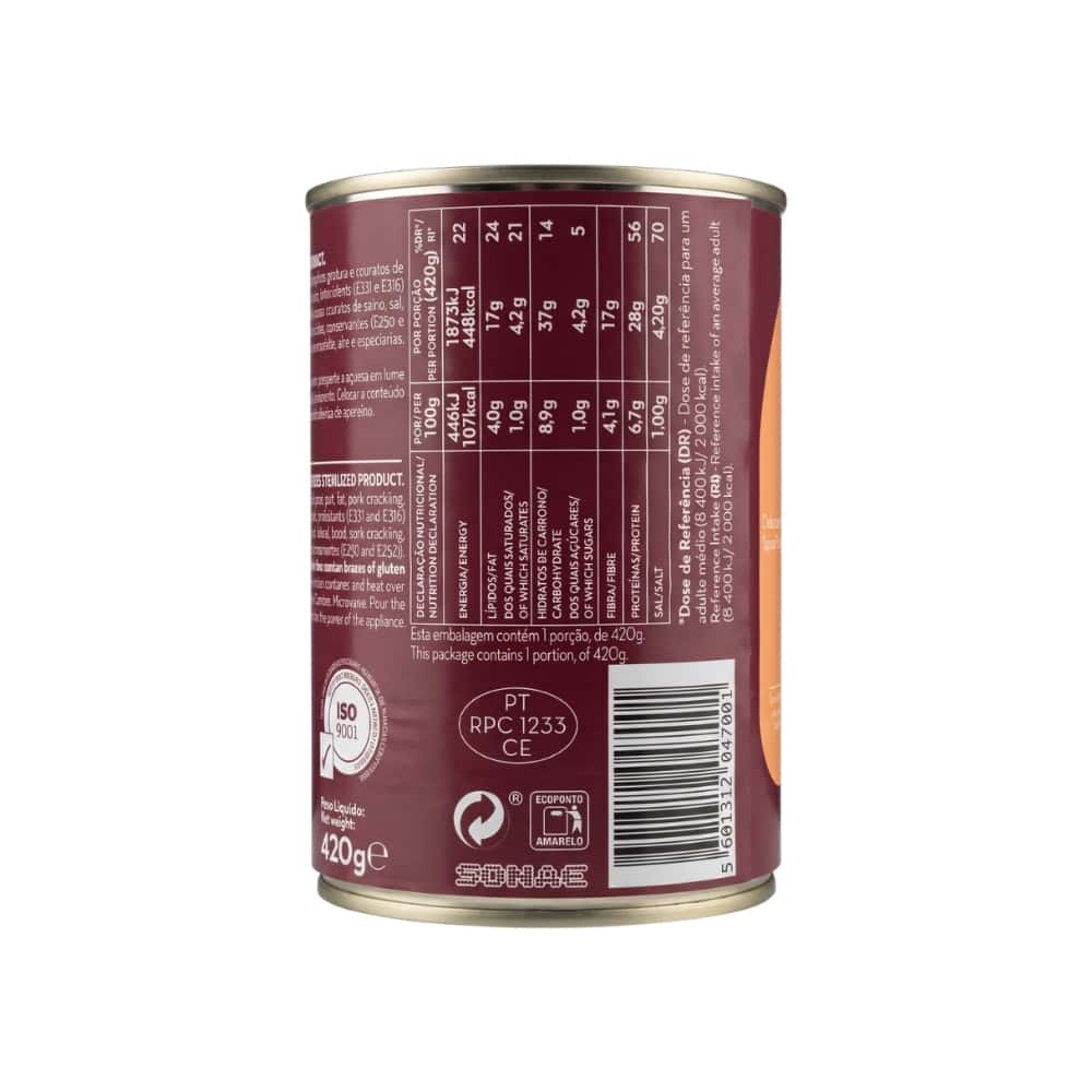 Alubias con chorizo sin gluten Continente (420 g / 14.82 oz) - Miniatura 2