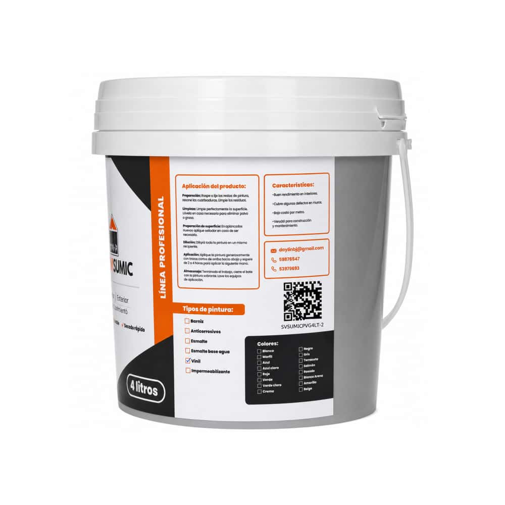 Pintura de vinil color gris SERVISUMIC (4 L) - Miniatura 2