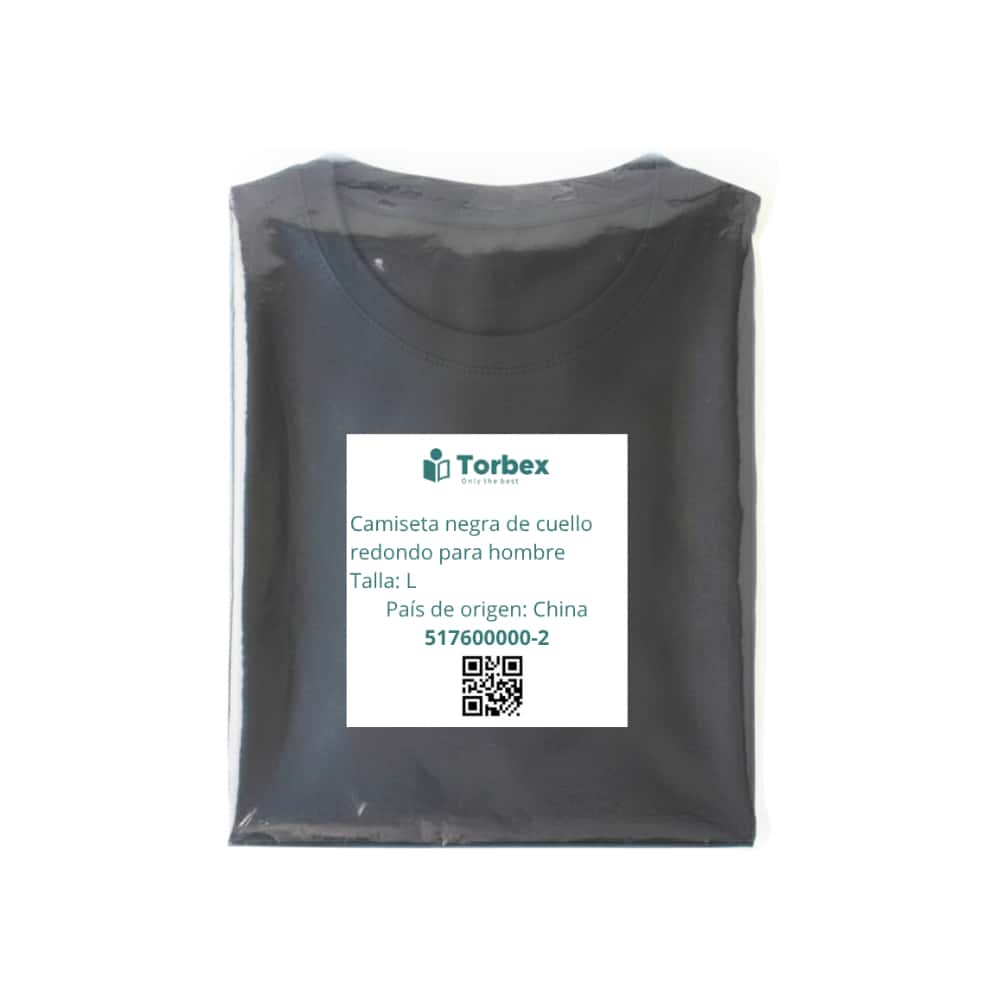 Camiseta negra de cuello redondo para hombre Torbex (Talla L) - Miniatura 4