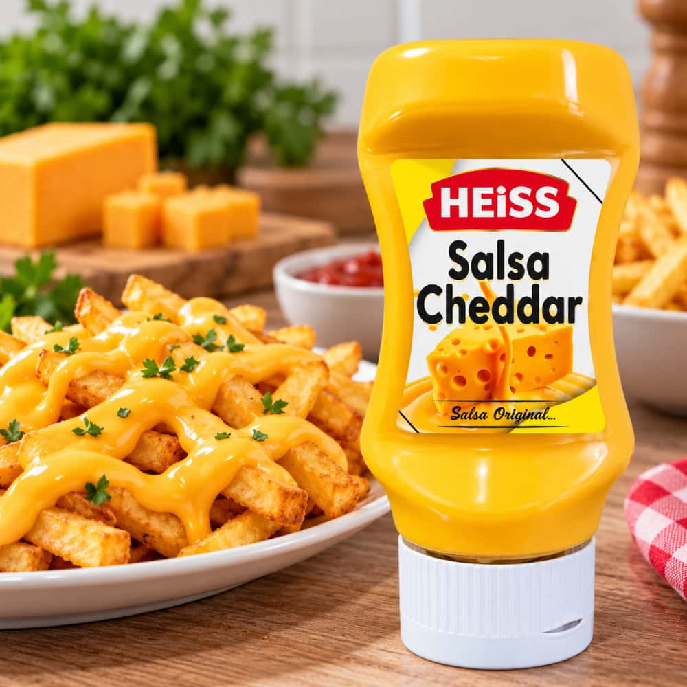 Salsa de queso cheddar HEISS (5 x 260 g / 9 oz) - Miniatura 2