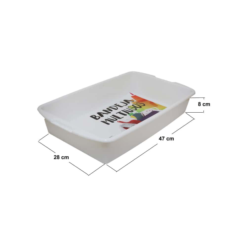 Bandeja de plástico color blanco de 47 cm Casa y Menaje - Miniatura 3