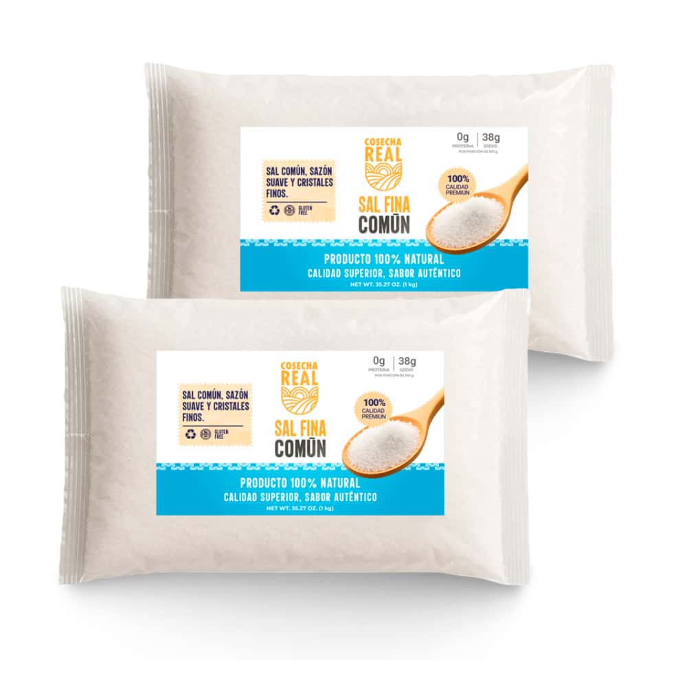 Sal fina común Cosecha Real (2 x 1 kg / 2.2 lb) - Miniatura 1