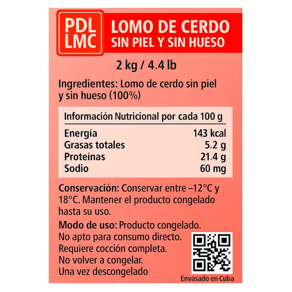 Lomo de cerdo sin piel y sin hueso PDL LMC (2 kg / 4.4 lb) - Miniatura 3