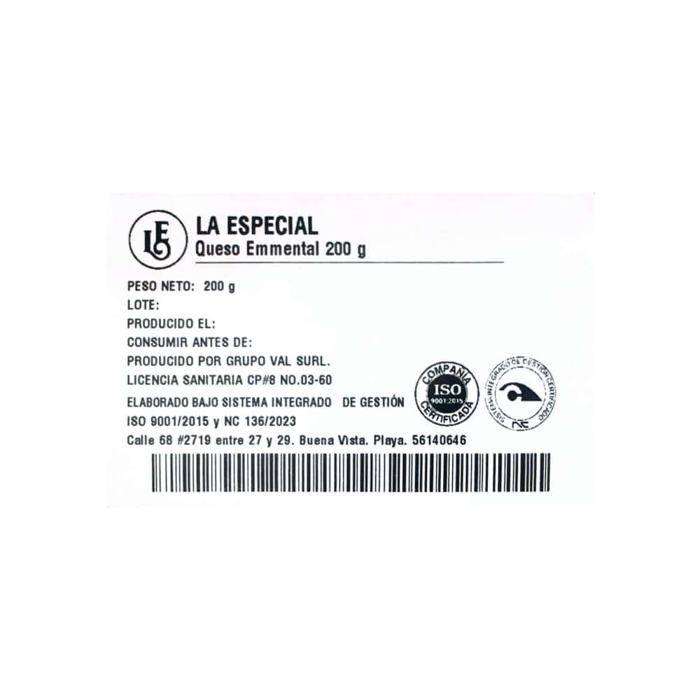 Queso Emmental Porcionado La Especial (200 g / 7.0 oz) - Miniatura 2