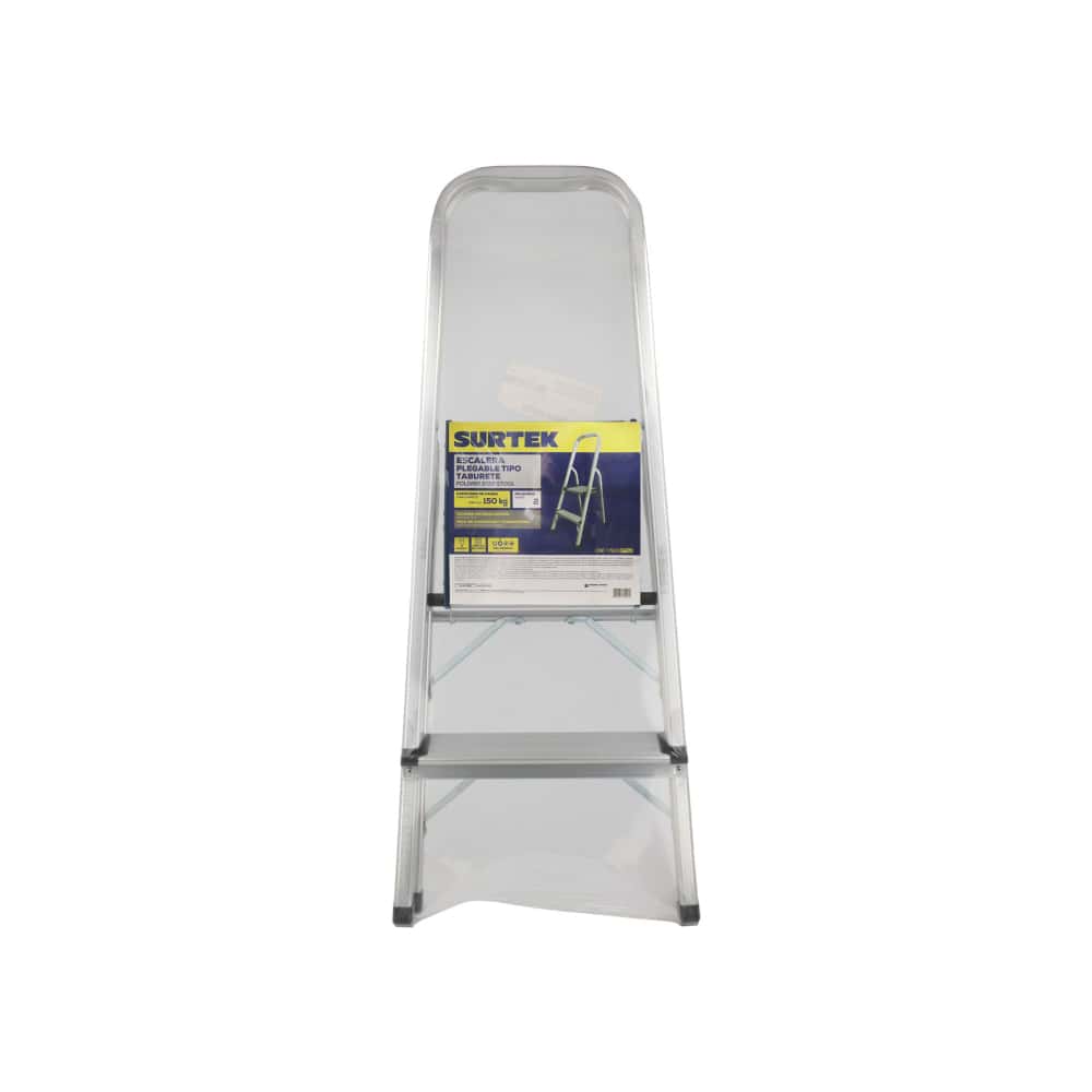 Escalera plegable de aluminio tipo taburete de 2 escalones Surtek ETTA2 - Miniatura 2