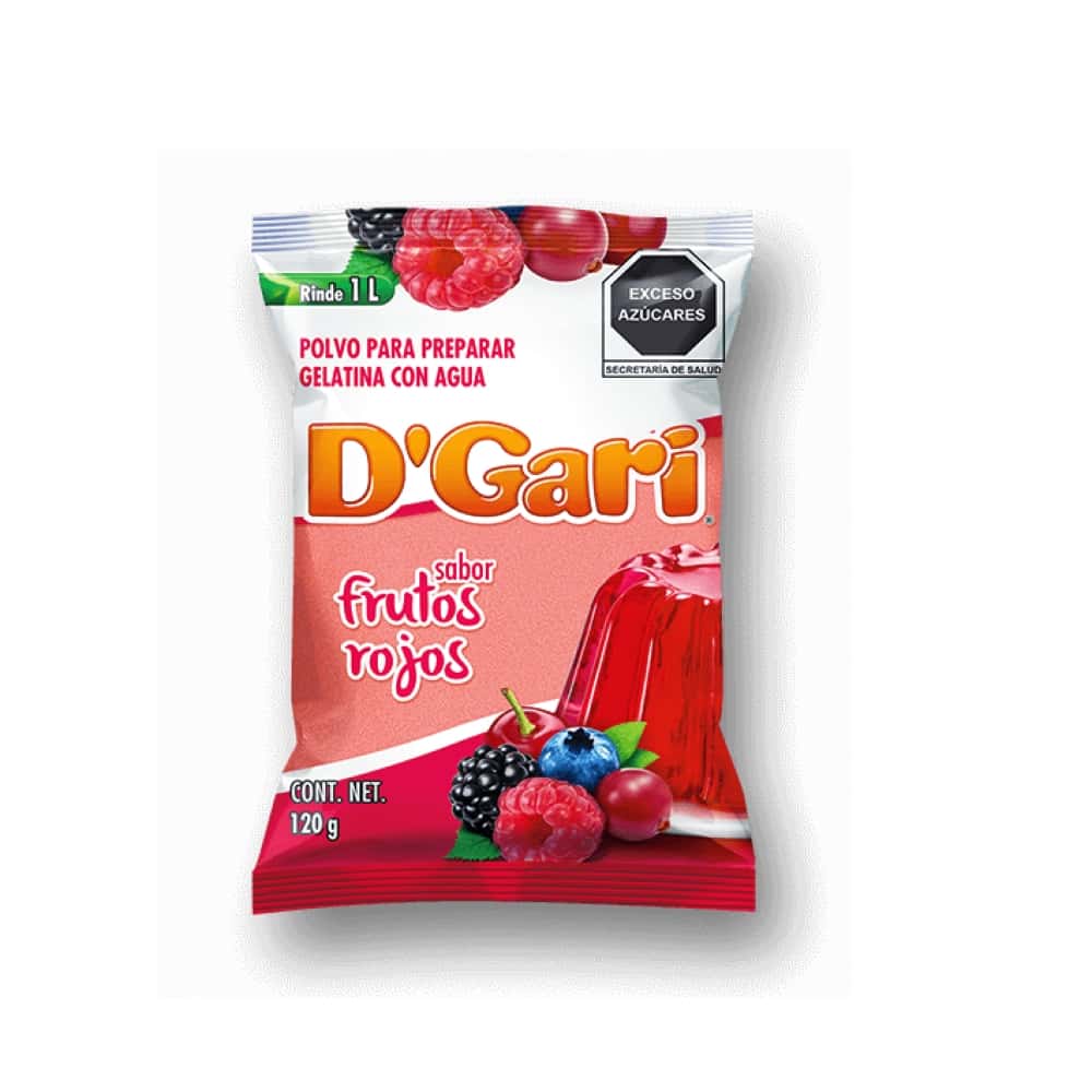 Gelatina sabor frutos rojos D'Gari (120 g / 4.2 oz) - Miniatura 1