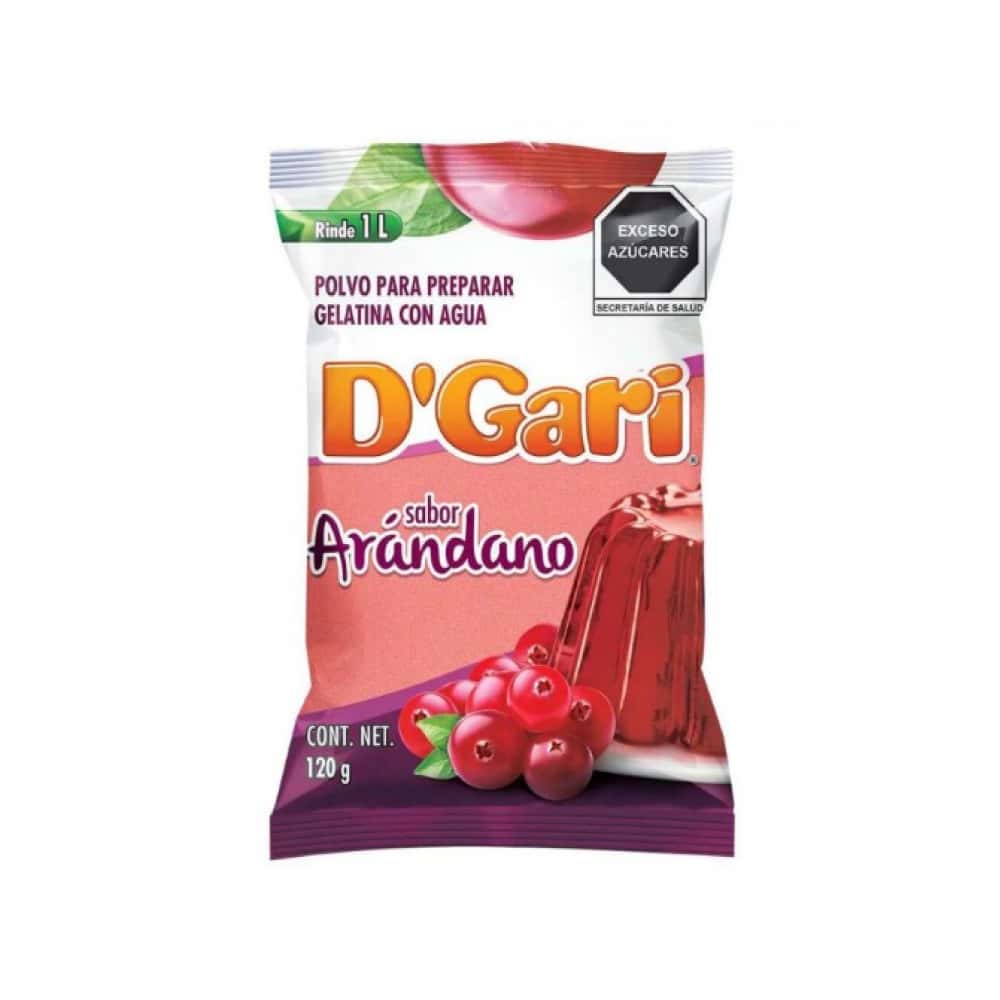 Polvo para preparar gelatina con agua - sabor arándano D'Gari (120 g / 4.23 oz) - Miniatura 1
