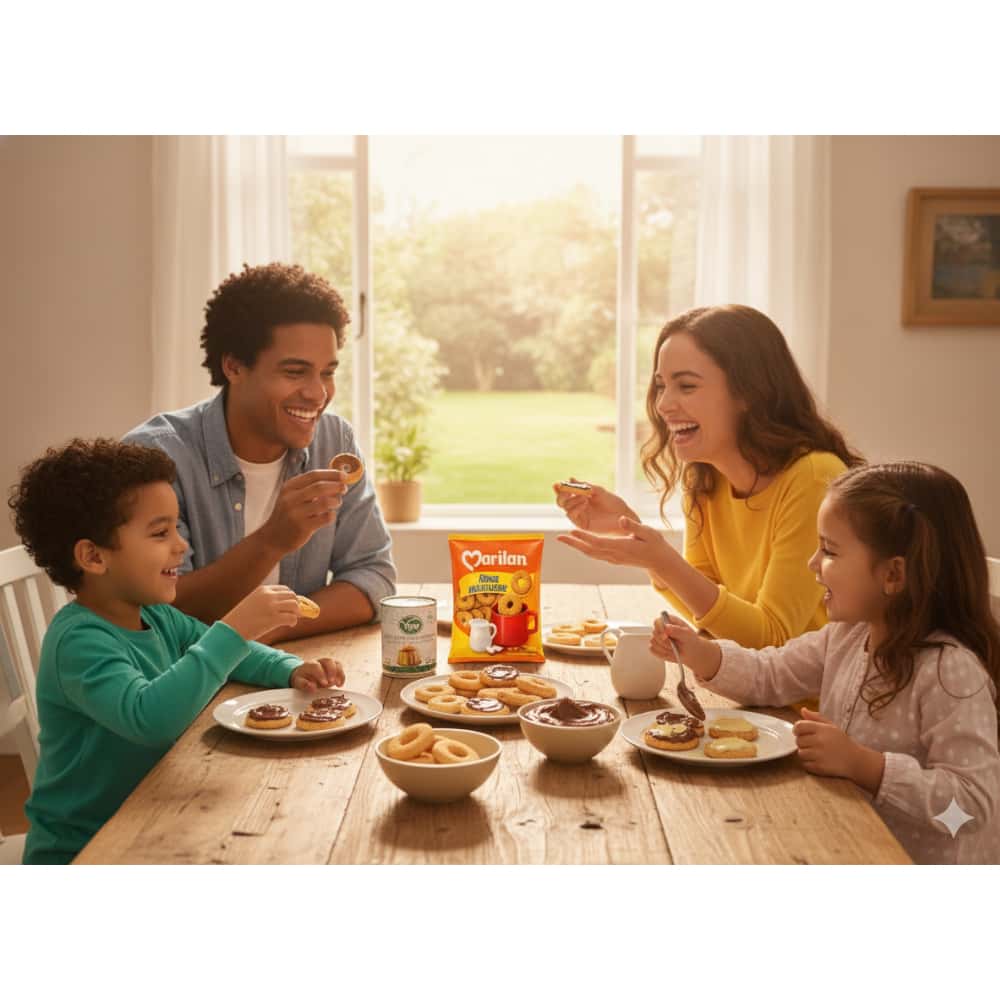 Crema de cacao con avellanas Vima Foods (210 g / 7.41 oz) + Galleta de leche con forma de rosquilla Rings Marilan (300 g / 10.58 oz) - Miniatura 4