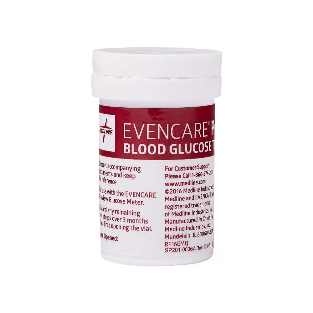 Tiras reactivas de glucosa en sangre EvenCare ProView Medline 50 unidades - Miniatura 3