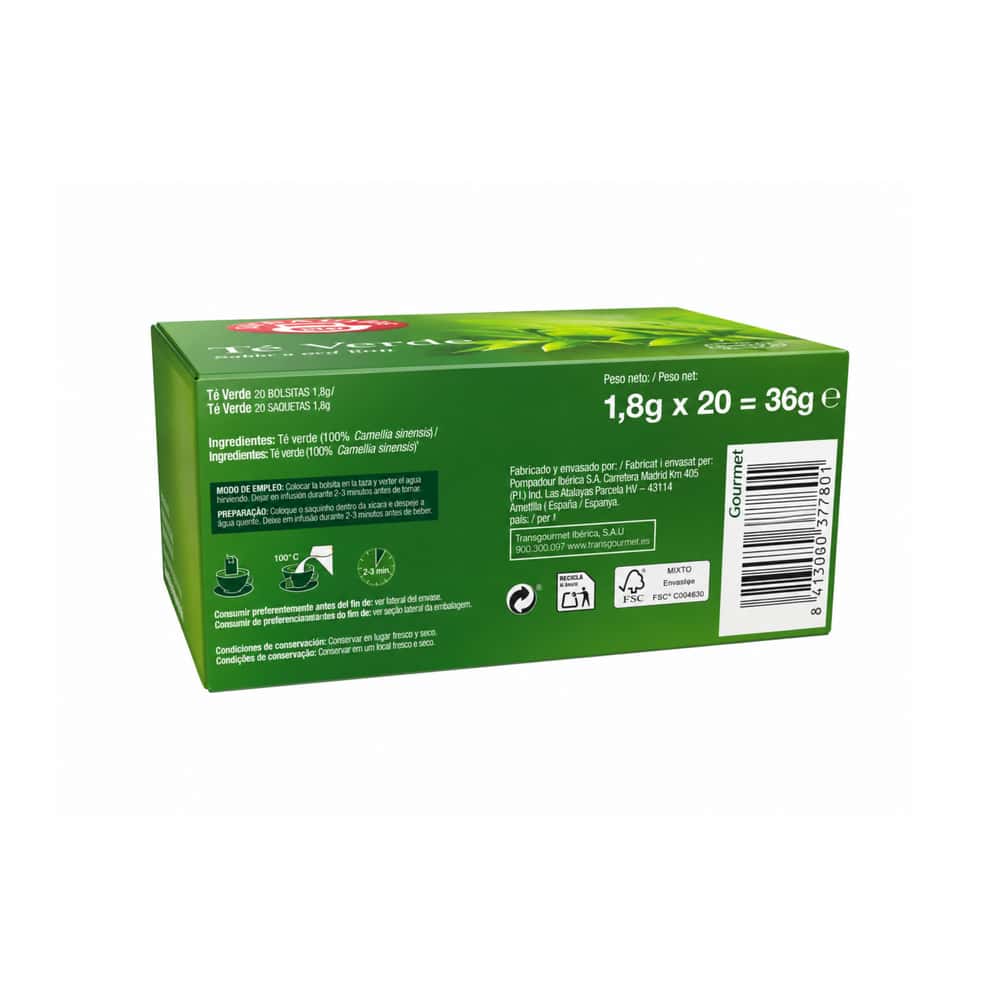 Té verde Gourmet (20 x 1.8 g) - Miniatura 2