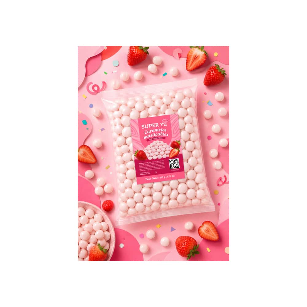 Bolsa de caramelos masticables con sabor fresa Super Yu (812 g / 1.79 lb) - Miniatura 5