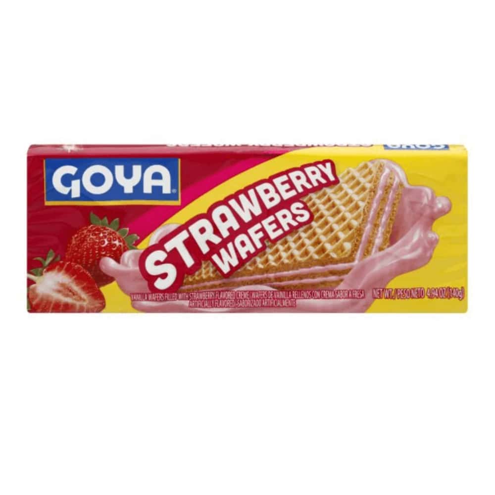 Sorbeto de vainilla relleno con crema sabor a fresa Goya (140 g / 4.94 oz) - Miniatura 1