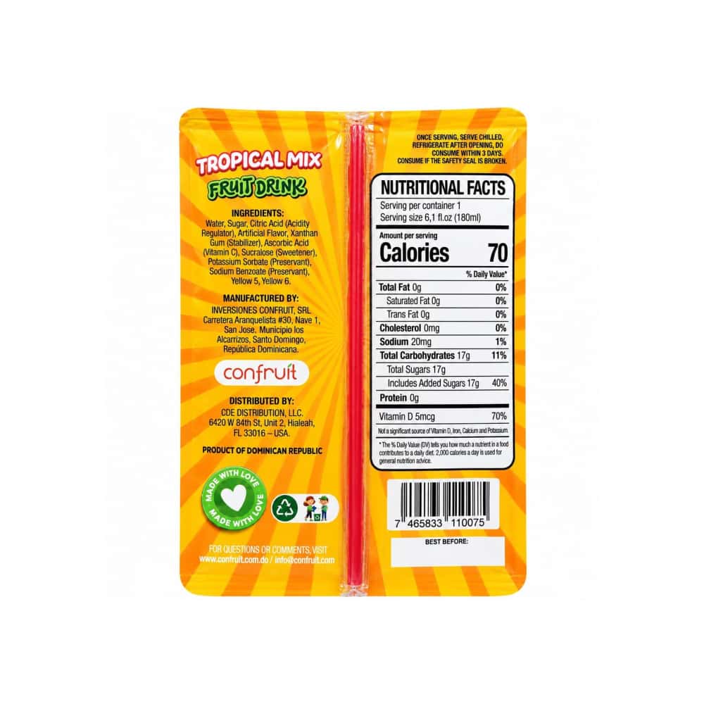 Bebida de frutas sabor a mezcla tropical artificial Gayeyitas (180 ml / 6.1 fl oz) - Miniatura 3
